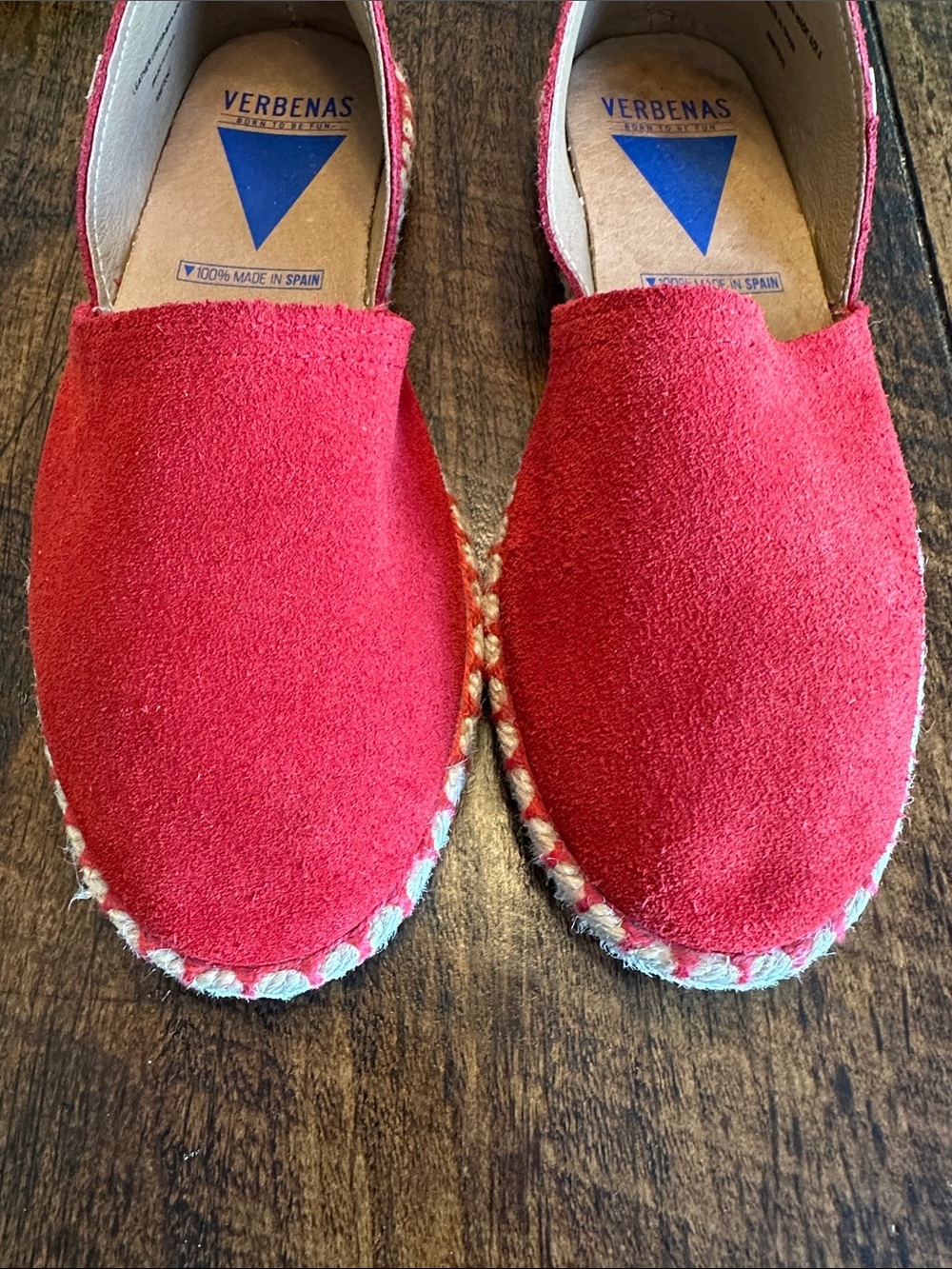 Verbenas | Carmen Red Suede Espadrille Flats - Made in Spain, Size 38 - Picture 5 of 12